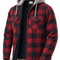 Men's Heated Flannel Jacket | Red & Navy Buffalo Check