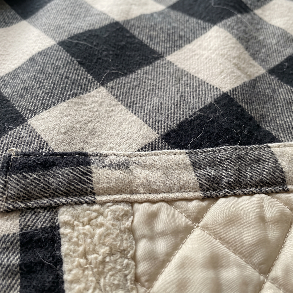 Women's Heated Flannel Jacket | Black & Cream Buffalo Check