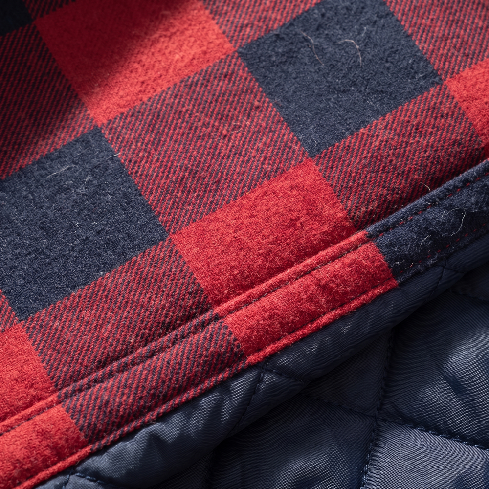 Men's Heated Flannel Jacket | Red & Navy Buffalo Check
