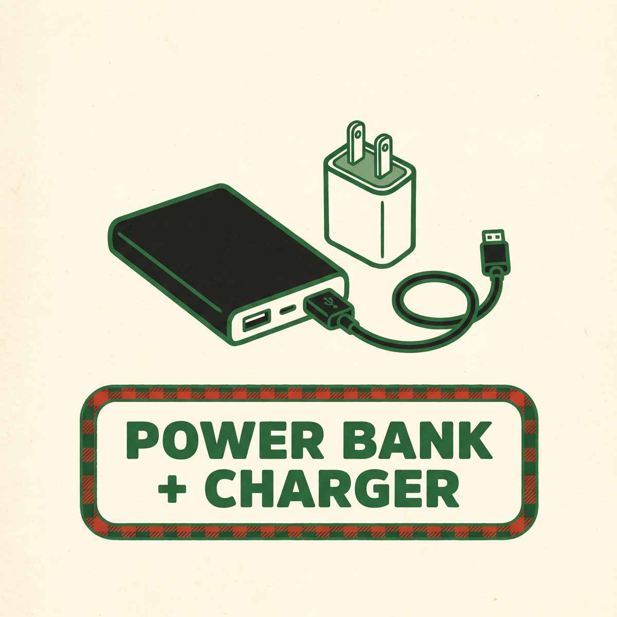 Power Bank + Charger add-on, Cozy Flannel Co.