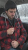 Cozy Flannel Co. men's heated flannel jacket warming up in seconds